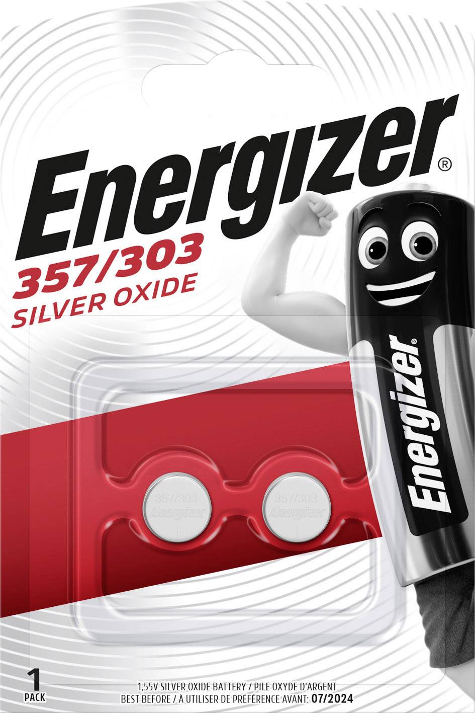 Pile bouton 357 oxyde d'argent Energizer 150 mAh 1.55 V 2 pc(s)