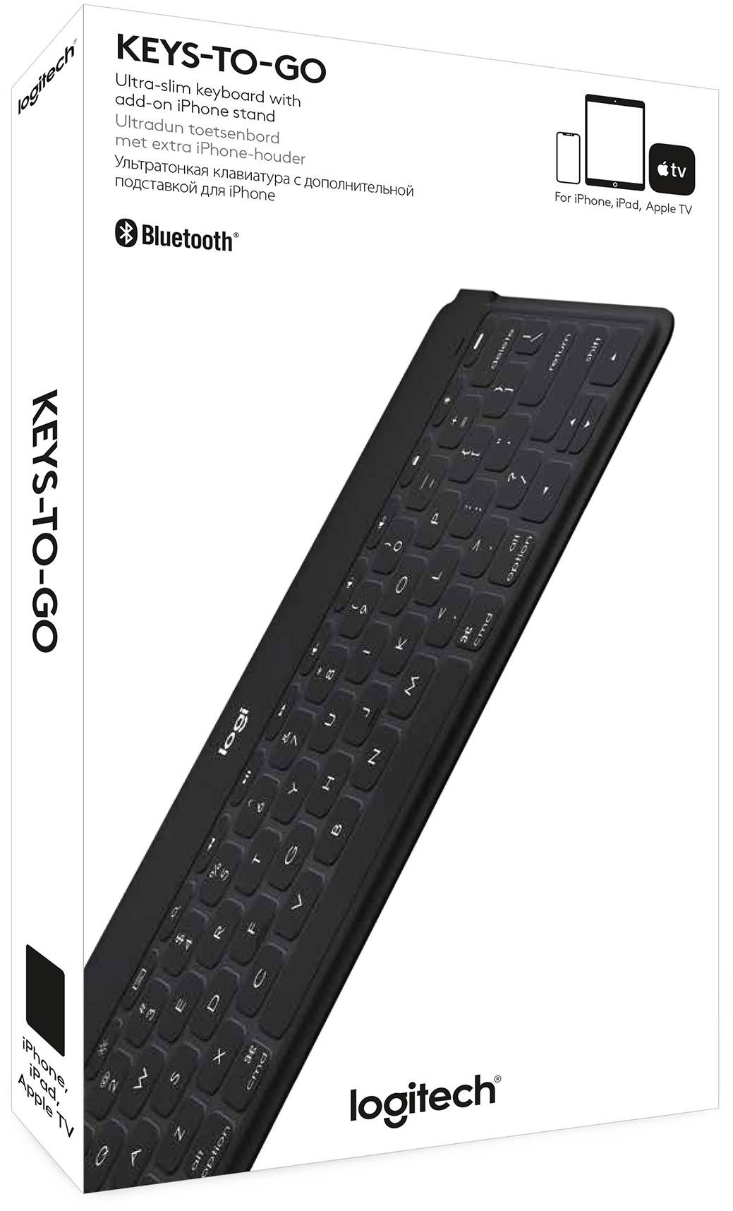 Clavier pour tablette Logitech Keys-to-go Adapté pour marque (tablette): Apple noir