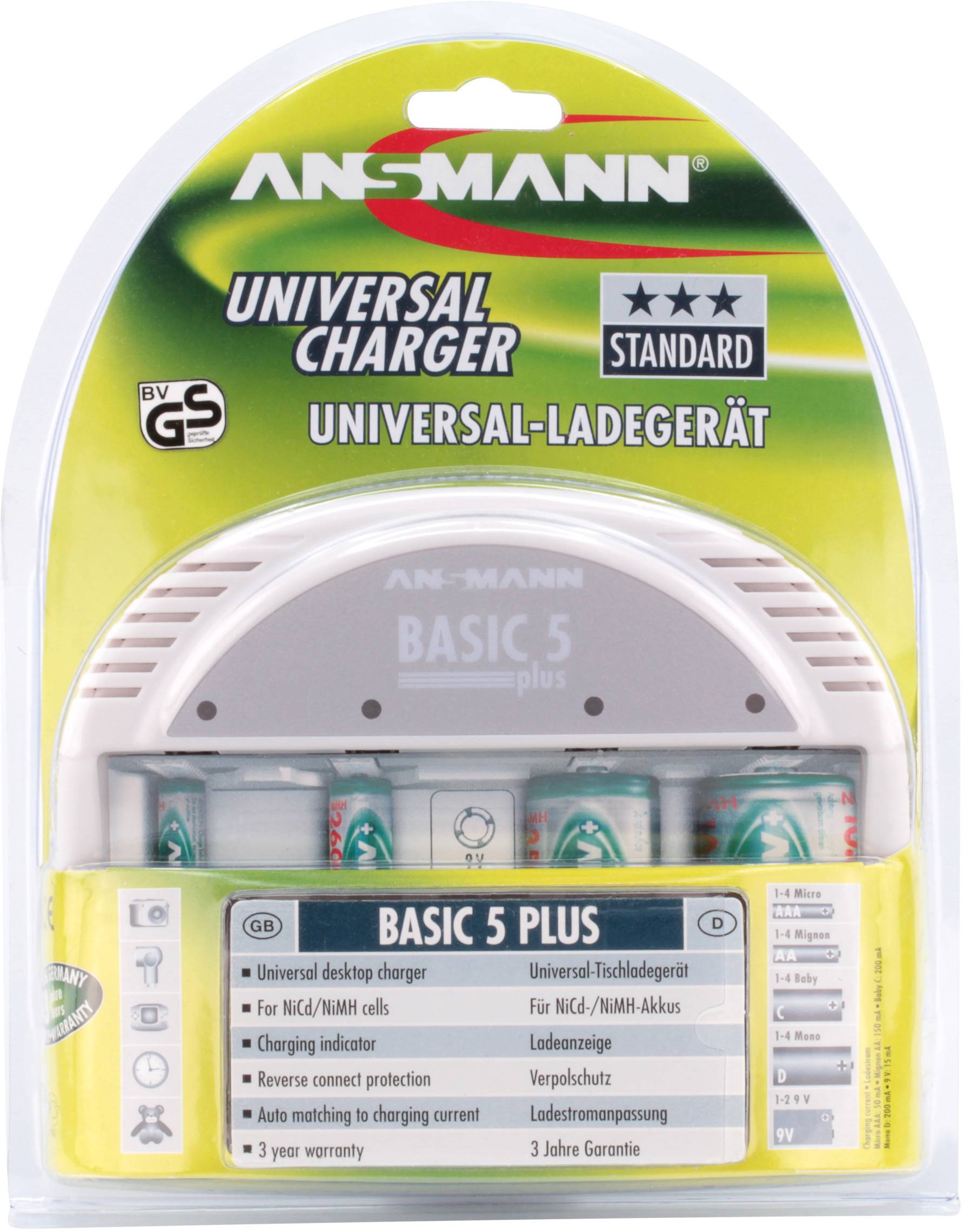 Chargeur de piles rondes NiCd, NiMH Ansmann Basic 5 plus