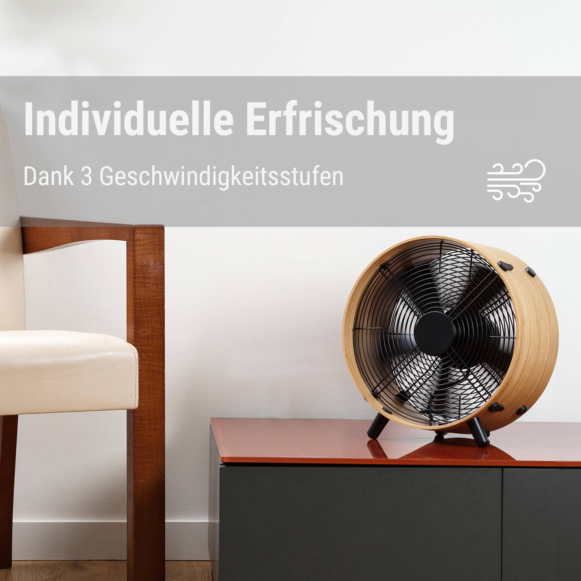 Stadler Form Otto Ventilateur de sol 50 W (Ø x H) 35 cm x 376 mm bambou