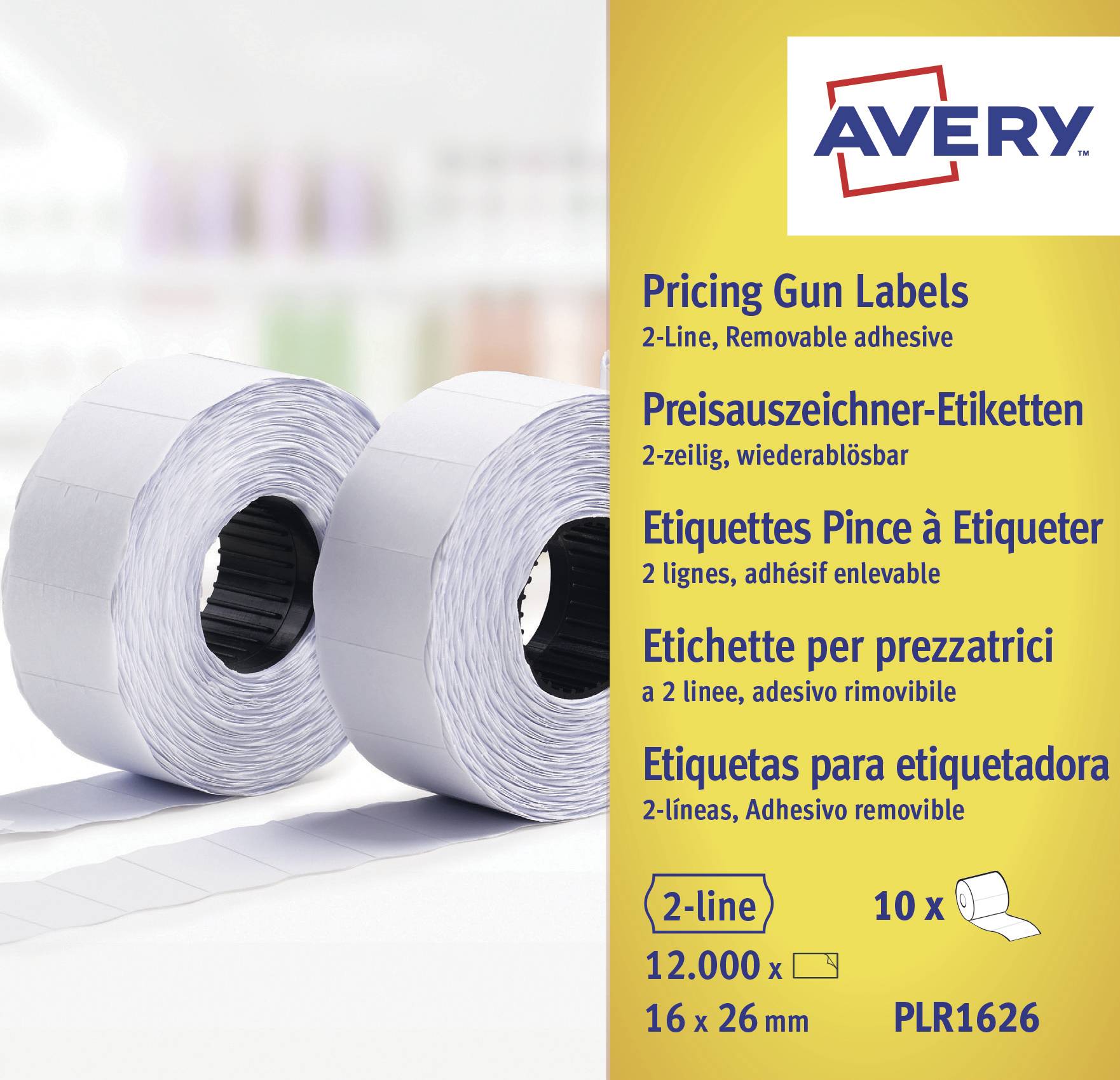 Avery-Zweckform Etiquette prix PLR1626 décollable Largeur des étiquettes: 26 mm Hauteur de l'étiquette: 16 mm blanc 12000 pc(s)