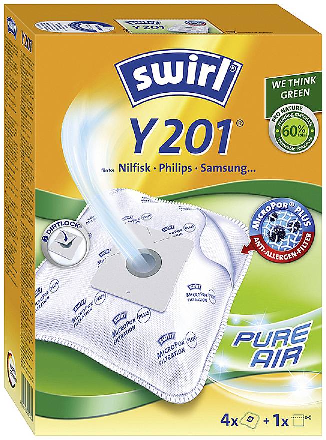 Swirl Y201 MicroPor® Plus Sac pour aspirateur 4 pc(s)