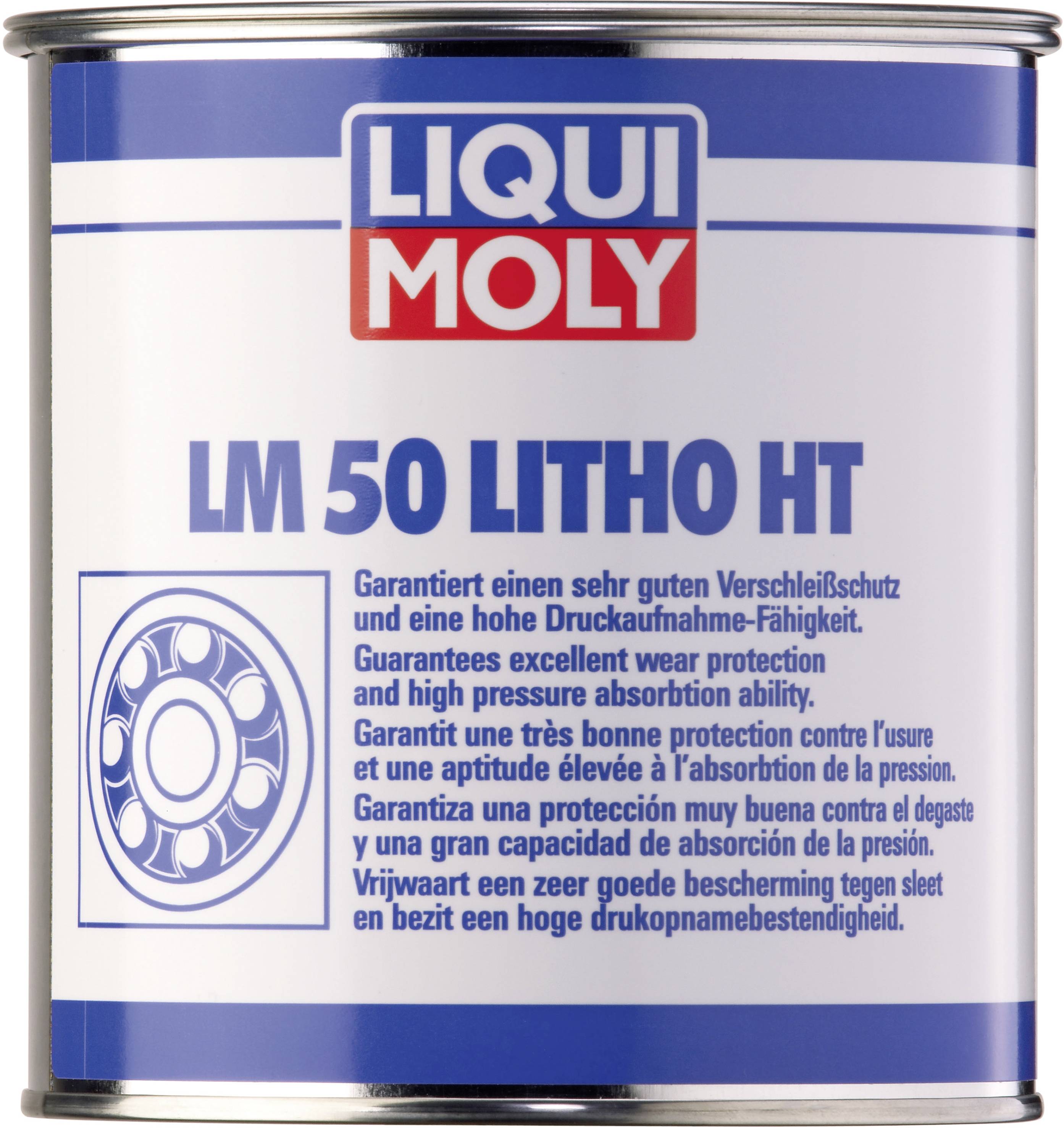 'Graisse lubrifiante Liqui Moly LM 50 Litho HT avec promesse de protection contre l'usure et haute capacité de charge.'