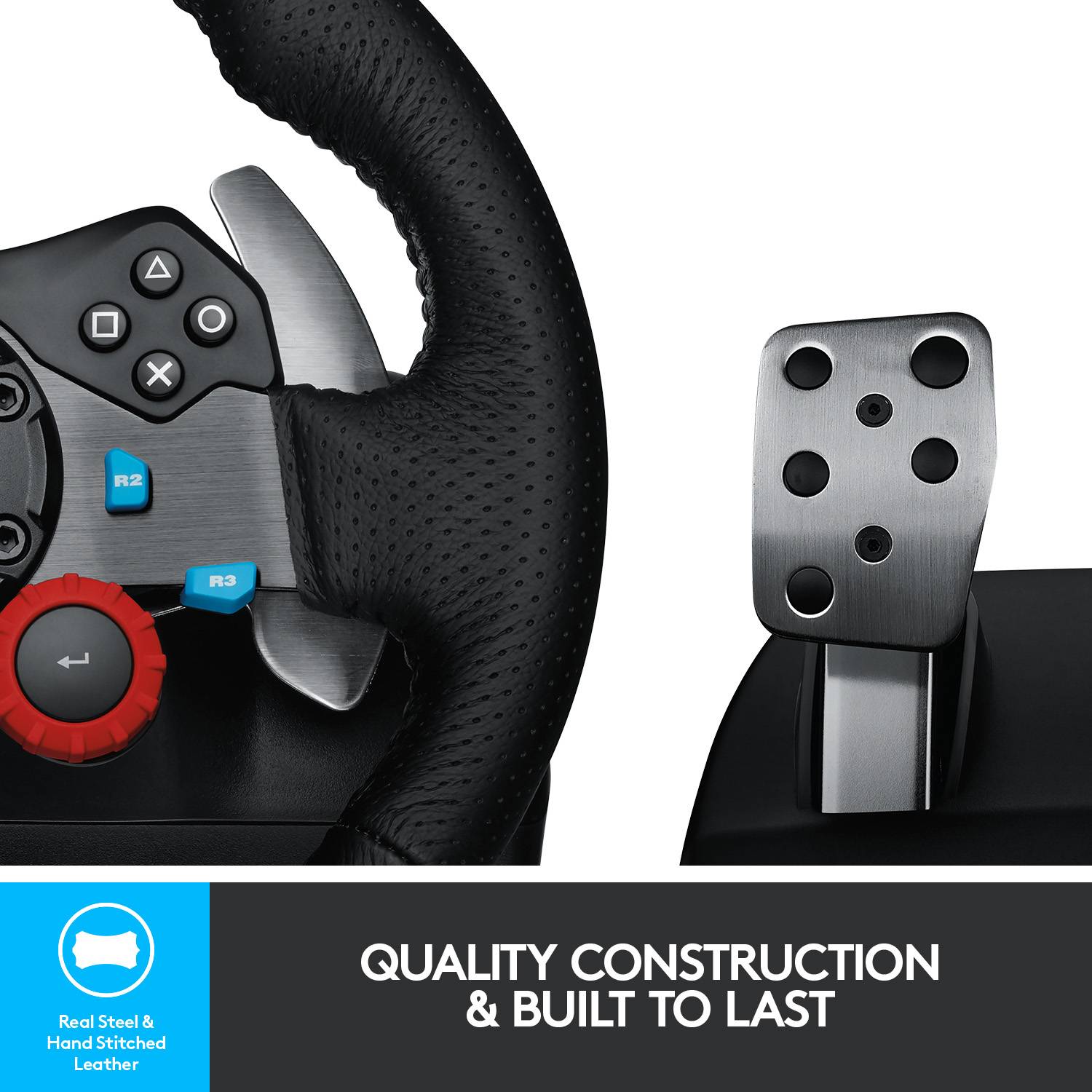Logitech Gaming G29 Driving Force Volant PC, PlayStation 3, PlayStation 4, PlayStation 5 noir