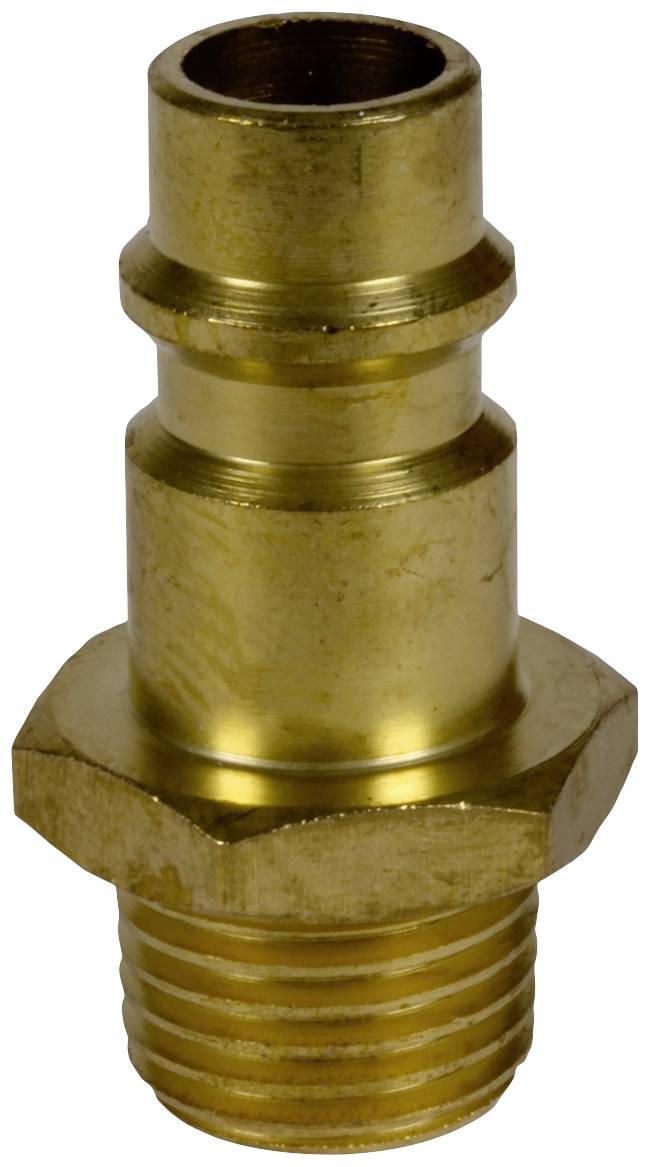 Raccord de passage en laiton fileté, adapté aux installations sanitaires ou de chauffage.