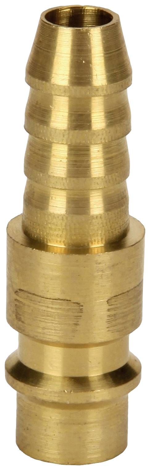 Embout de tuyau en laiton avec plusieurs rainures pour une fixation sécurisée, se rétrécissant de manière conique, utilisé pour raccorder des tuyaux dans les installations.