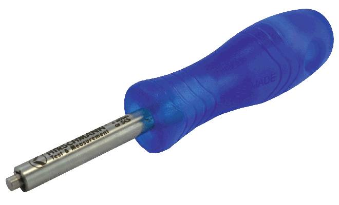 Un tournevis bleu avec une poignée ergonomique et une lame argentée portant l'inscription 'PB SWISS TOOLS'.