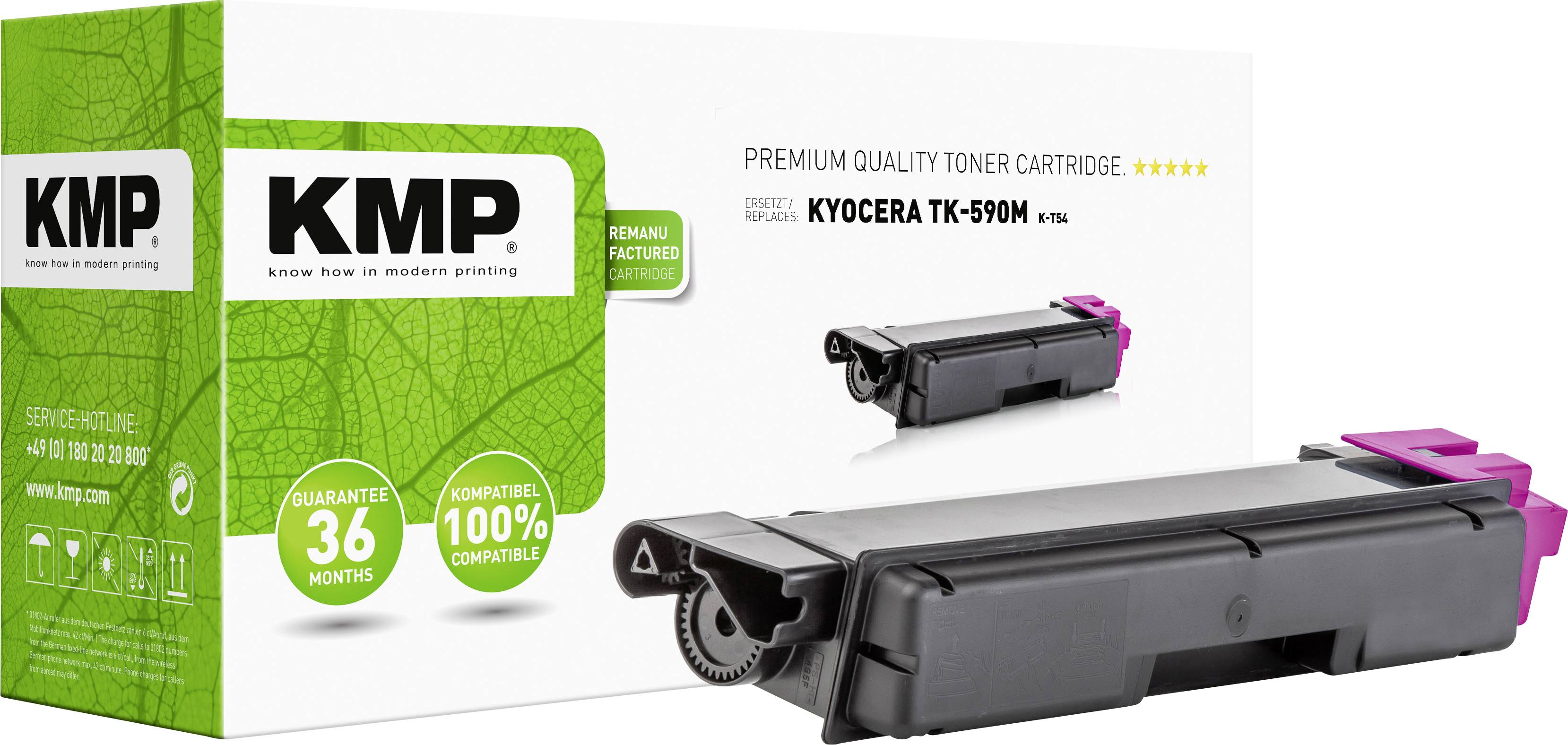 Cassette de toner KMP K-T54 remplace Kyocera TK-590M compatible magenta 5000 pages