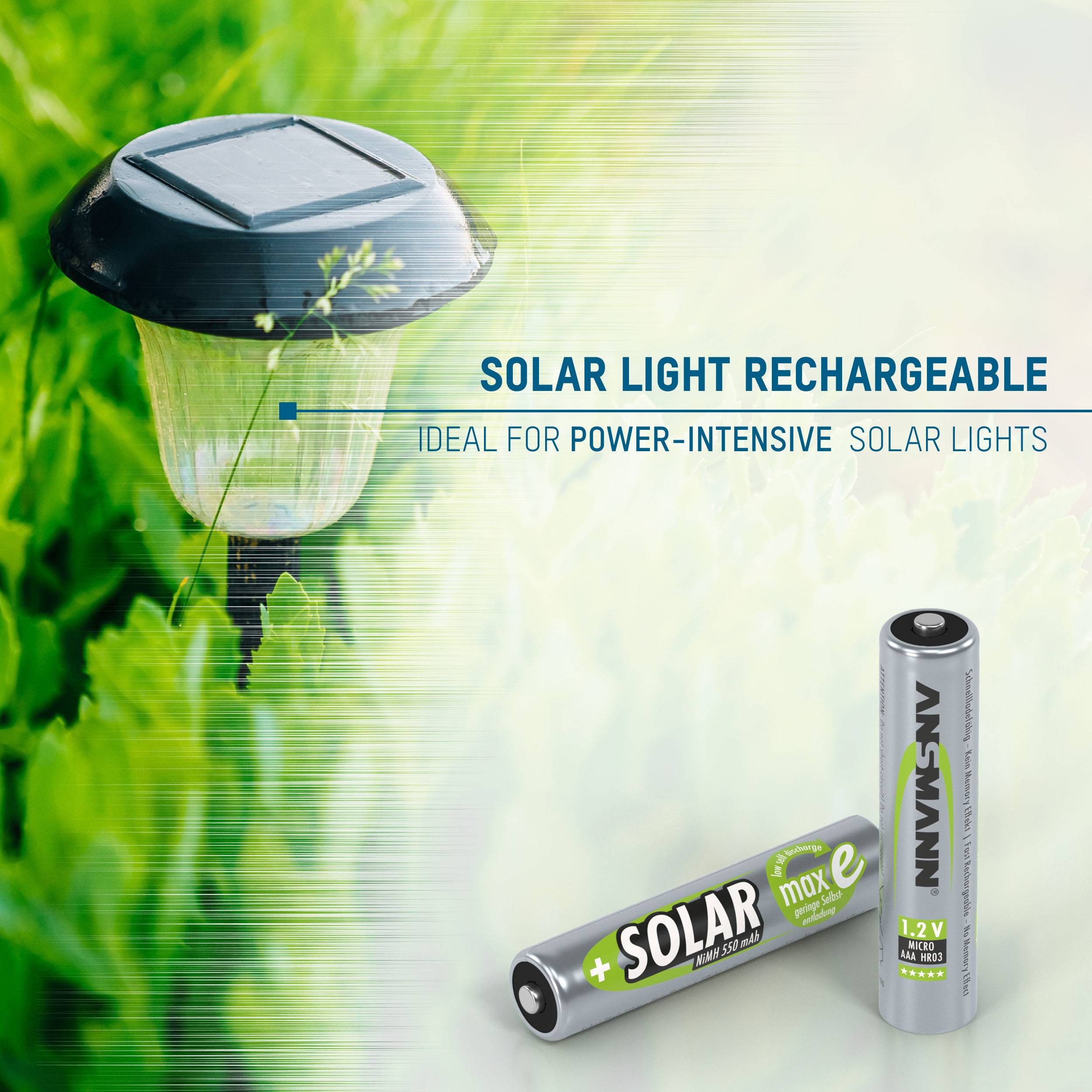 Ansmann HR03 Solar maxE Pile rechargeable LR3 (AAA) NiMH 550 mAh 1.2 V 2 pc(s)