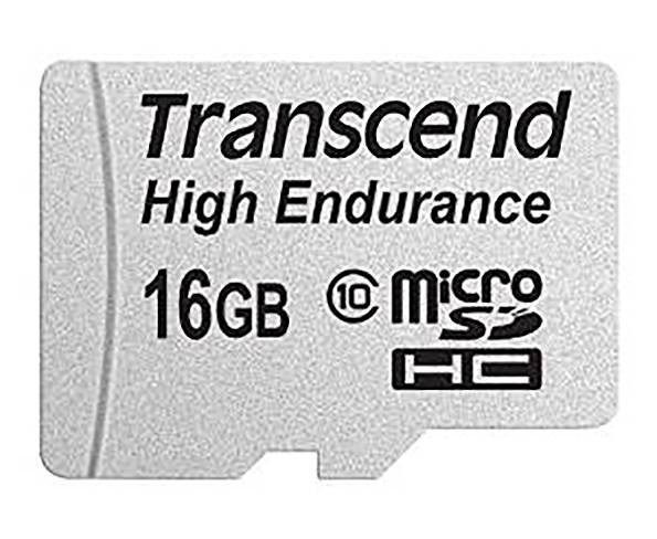 Carte microSDHC Transcend High Endurance 16 GB Class 10 avec adaptateur SD