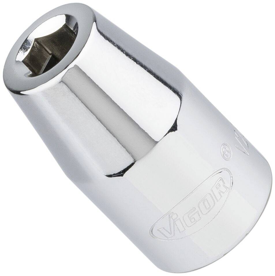 Un écrou de sécurité universel en argent avec un profil intérieur hexagonal. Adapté pour serrer ou desserrer des vis.