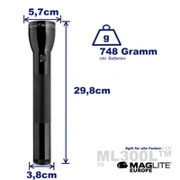 Lampe de poche Mag-Lite ML300L LED à pile(s) 487 lm 566 g Lampe de poche Mag-Lite ML300L LED à pile(s) 487 lm 566 g
