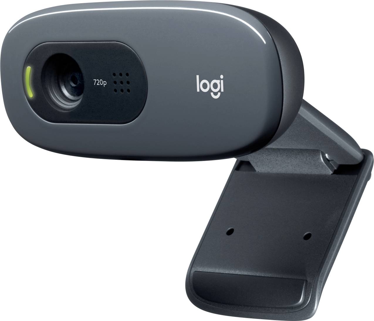 Webcam HD 1280 x 720 Pixel Logitech C270 pied de support, support à pince