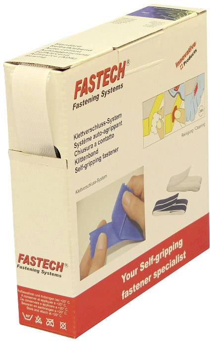 FASTECH® B25-SKL01000010 Bande auto-agrippante hotmelt à coller partie crochets (L x l) 10 m x 25 mm blanc 10 m