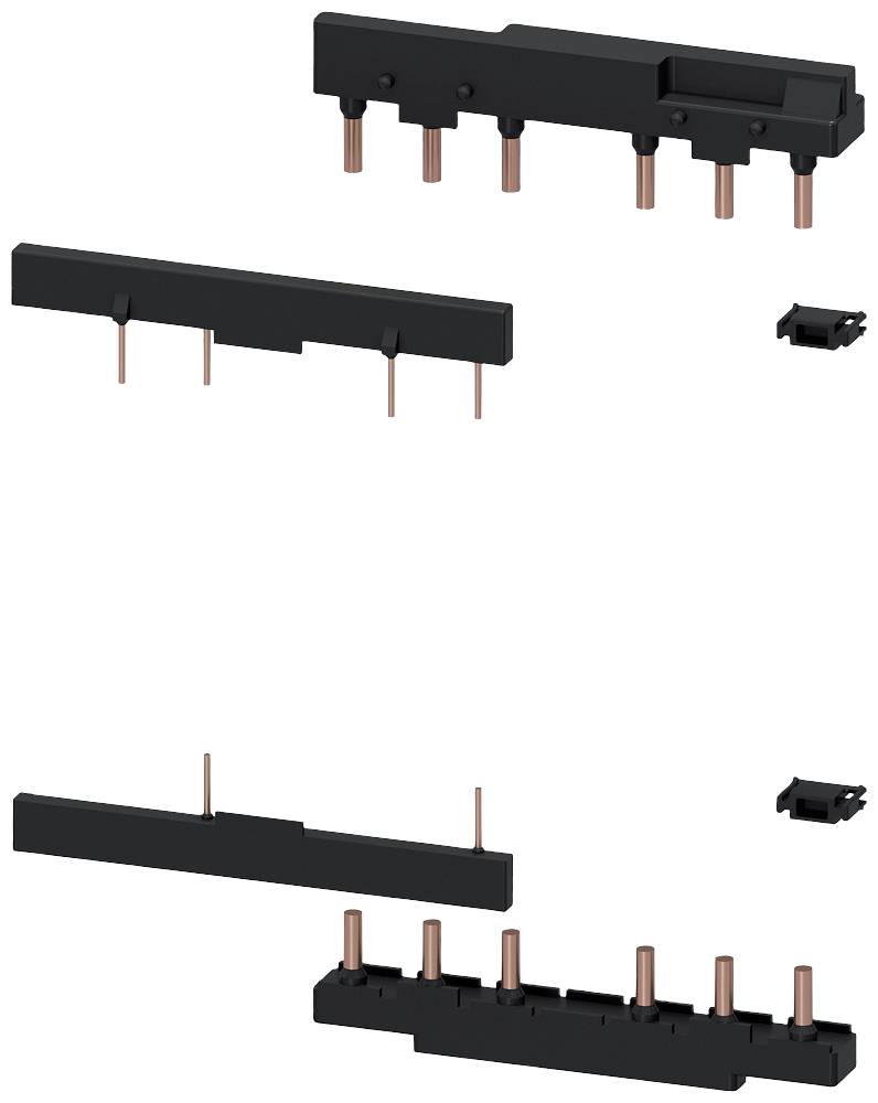 Plusieurs connecteurs électriques noirs dans différentes orientations. Chaque connecteur présente des contacts métalliques saillants.