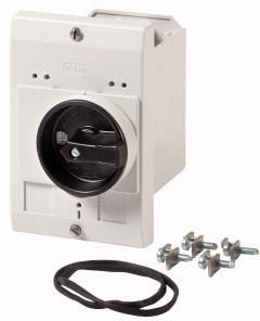 Boîtier vide Eaton E-PKZ0-G 072907 montage encastré, avec interrupteur rotatif (L x l x H) 80 x 85 x 129 mm gris, noir 1 pc(s)