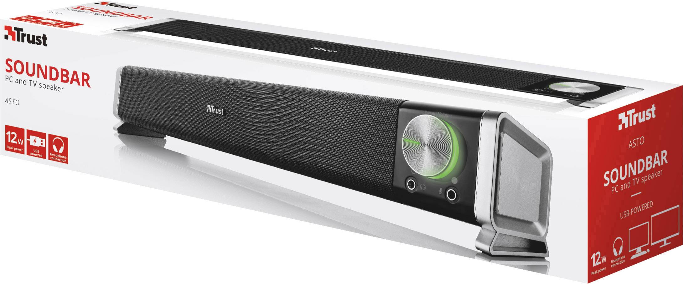 Barre de son PC Trust Asto noir, argent