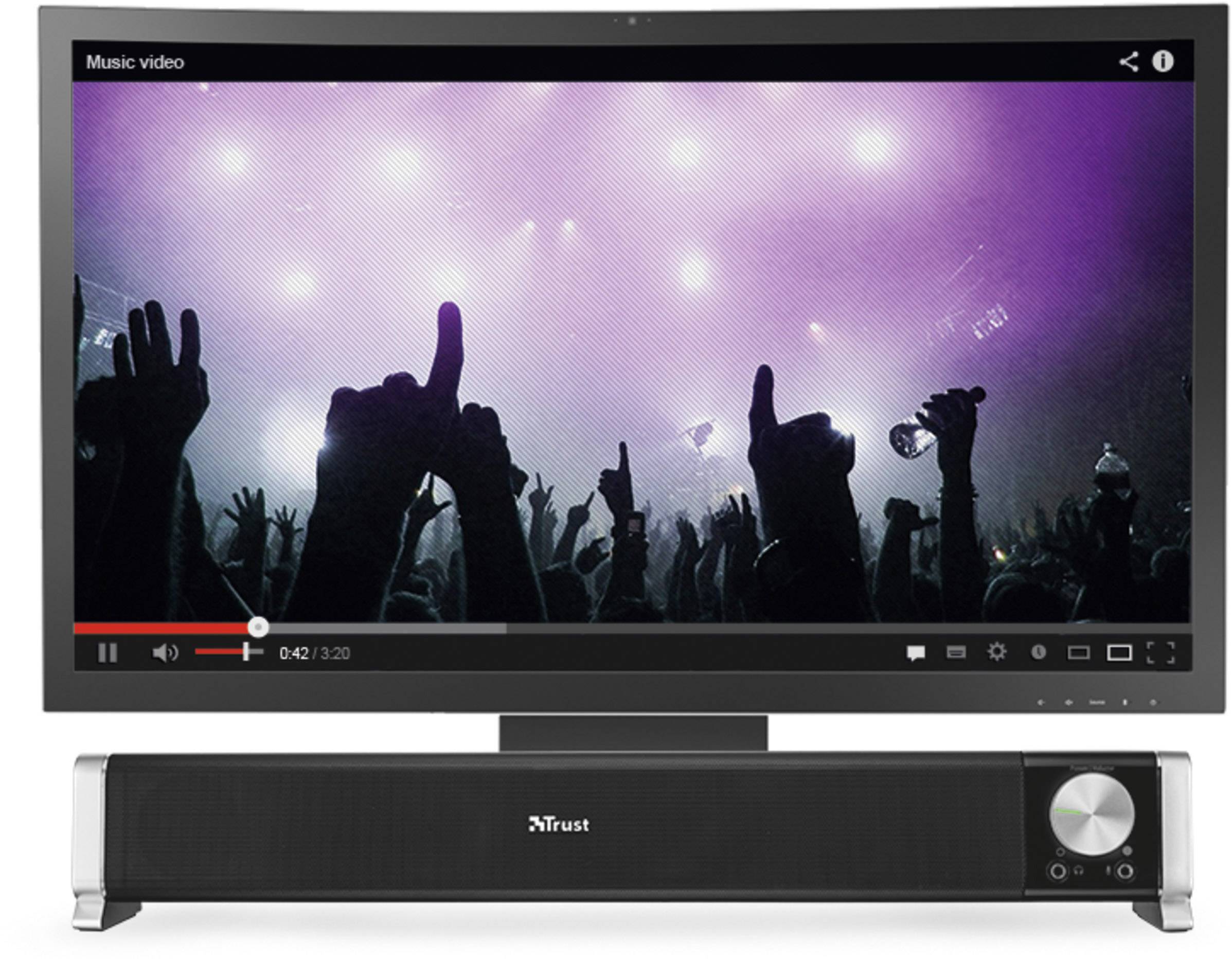 Barre de son PC Trust Asto noir, argent