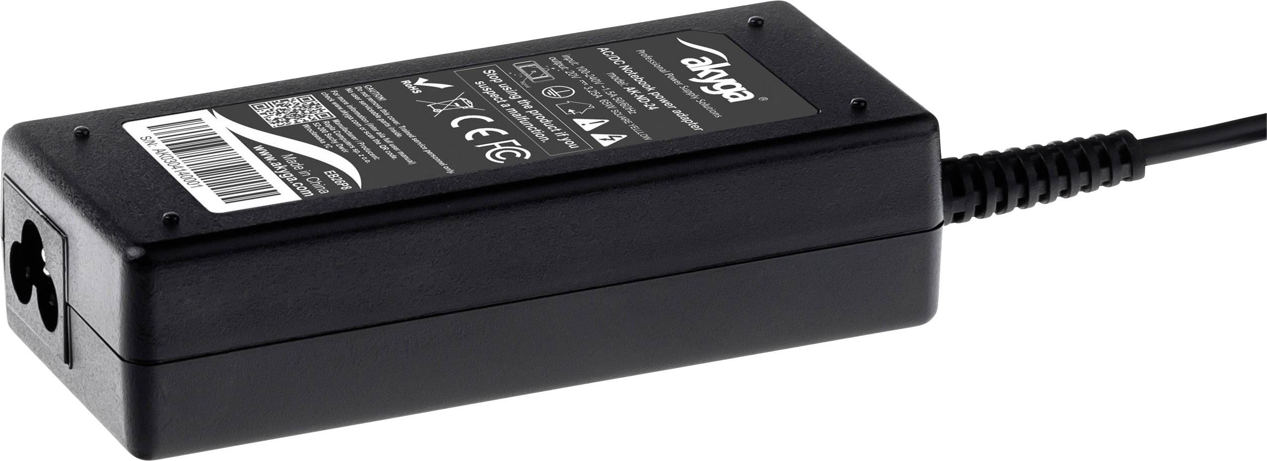 Chargeur d'ordinateur portable noir avec une étiquette affichant des spécifications techniques et des symboles de sécurité, y compris le marquage CE.