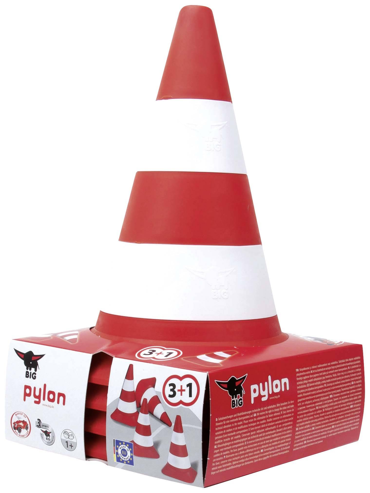 Lot de 4 PYLÔNES BIG, blanc/rouge