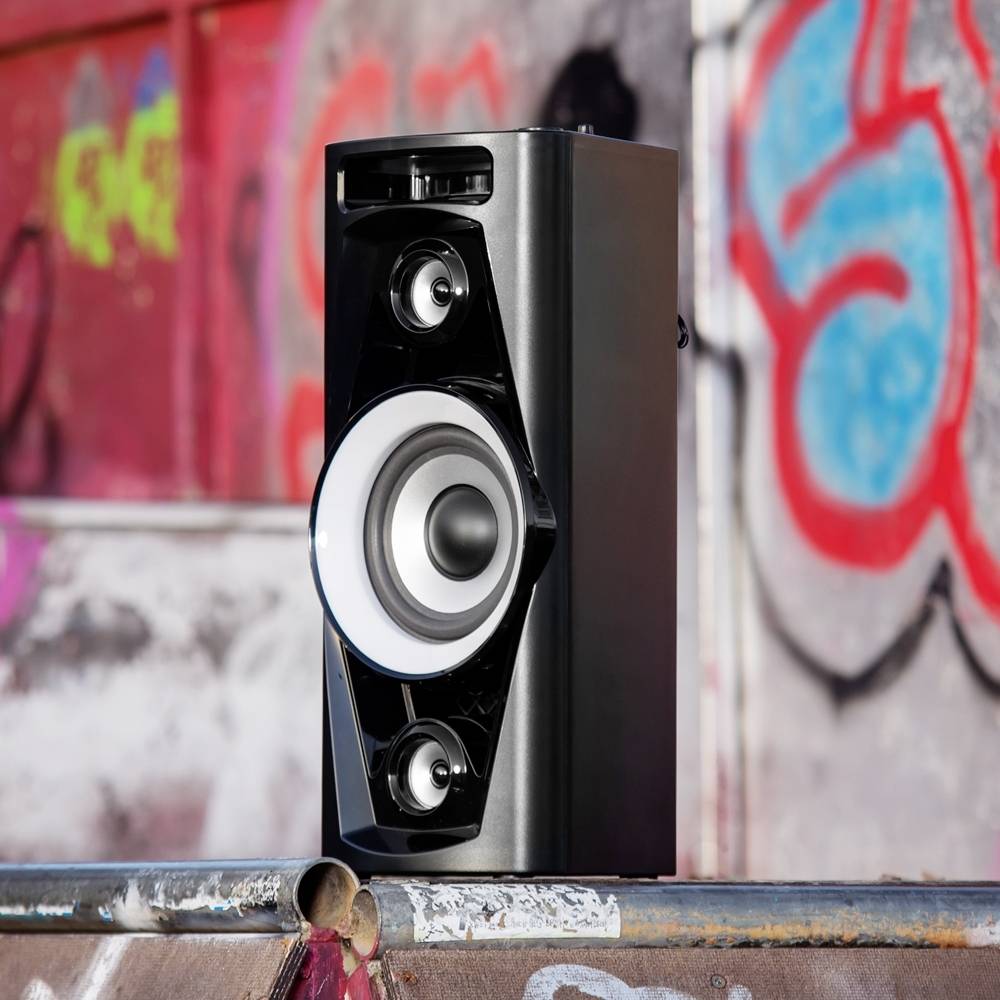 Système karaoké Reflexion PS07BT Spécificités Hi-Fi: avec fonction karaoké, avec microphone, lumière d'ambiance, rechargeable