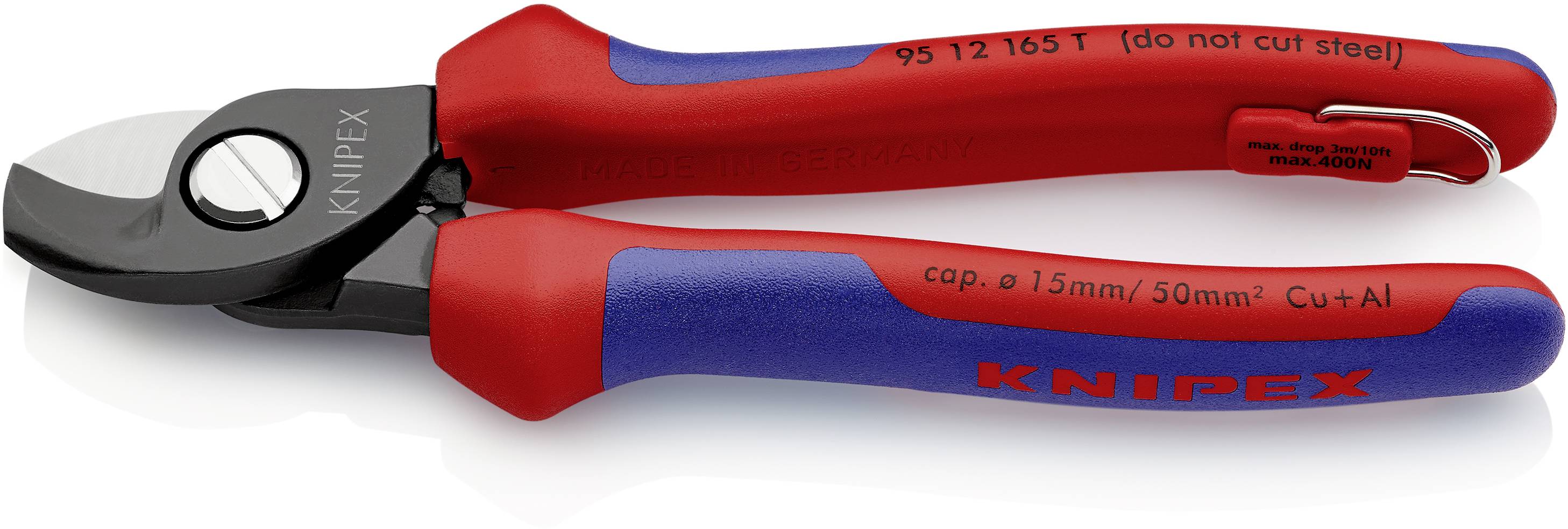 Knipex 95 12 165 T Pince coupe-câbles Adapté pour (technique d'isolation) câbles en alu et en cuivre, à 1 ou plusieurs fils