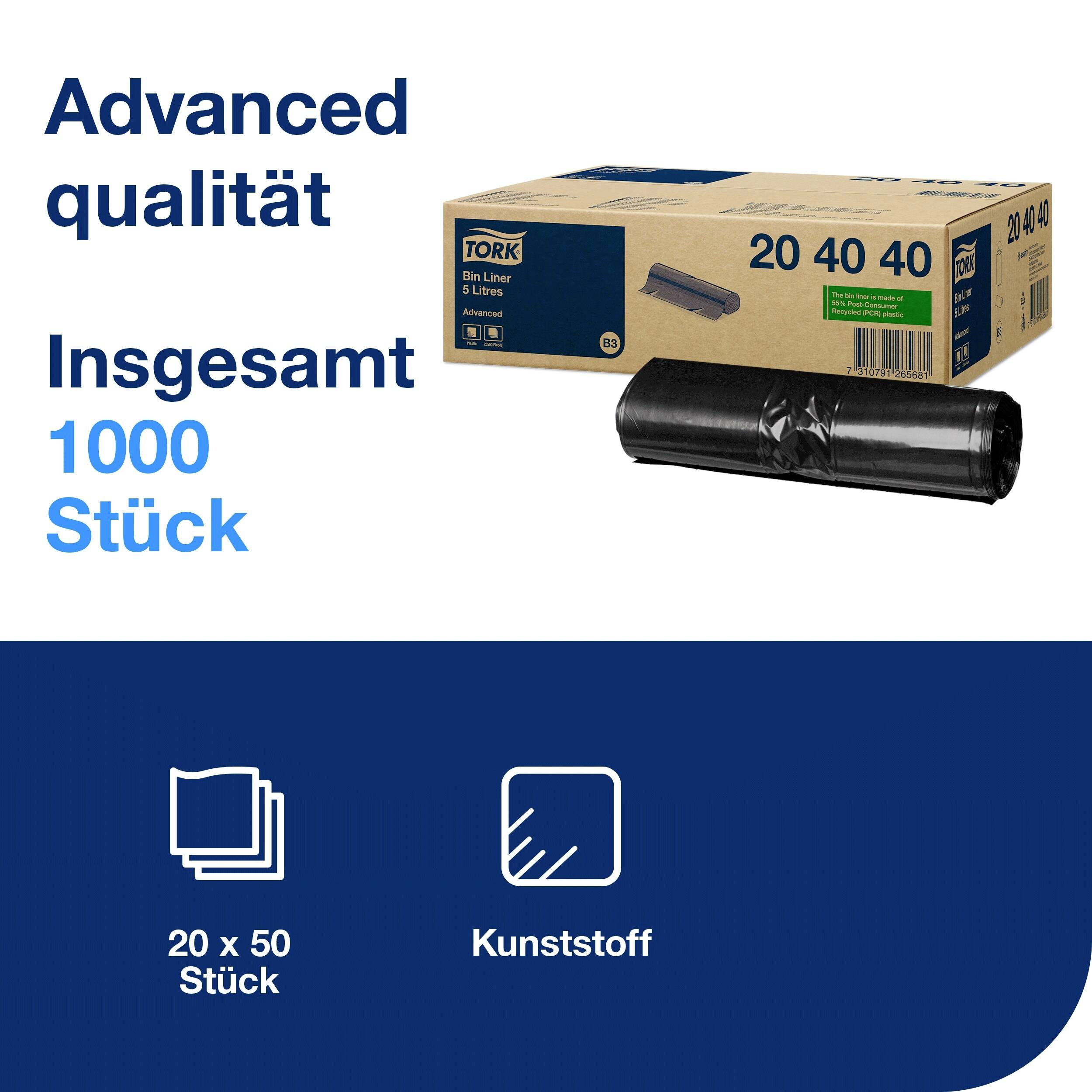 TORK Advanced 204040 Sac poubelle 5 l plastique noir 1000 pc(s)