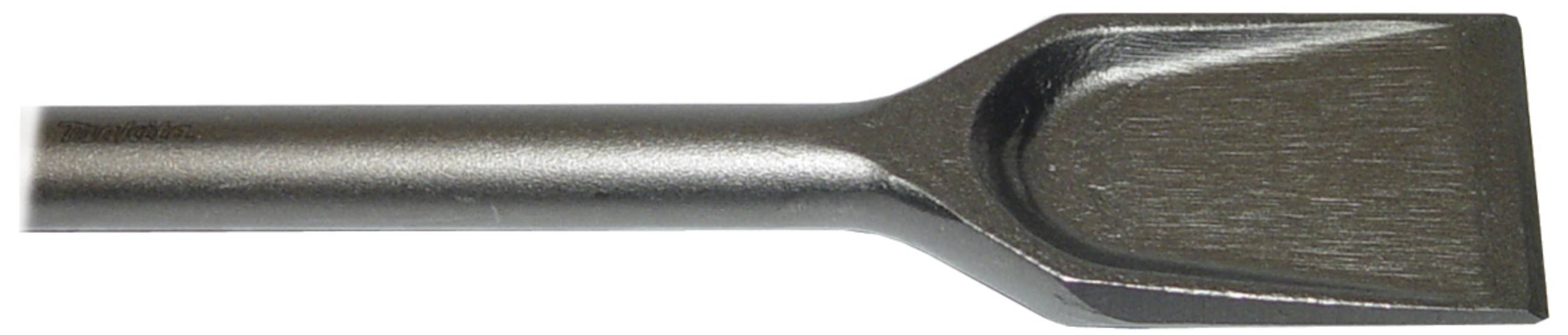 Un burin à tête plate et large en métal. Adapté pour enlever du matériau d'une surface.