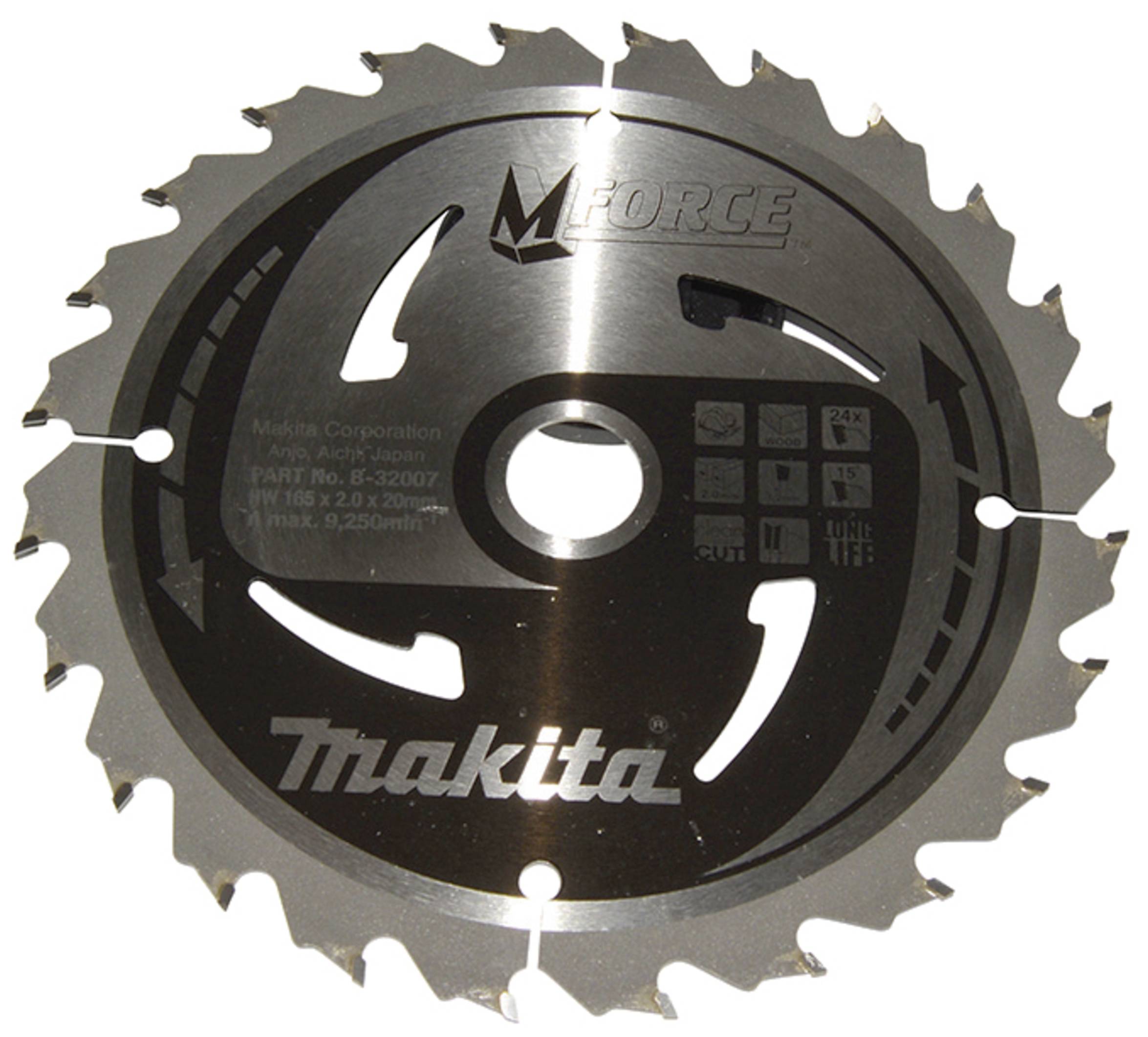 Makita M-FORCE B-32007 Lame de scie circulaire 165 x 20 x 2 mm Nombre de dents: 24 1 pc(s)