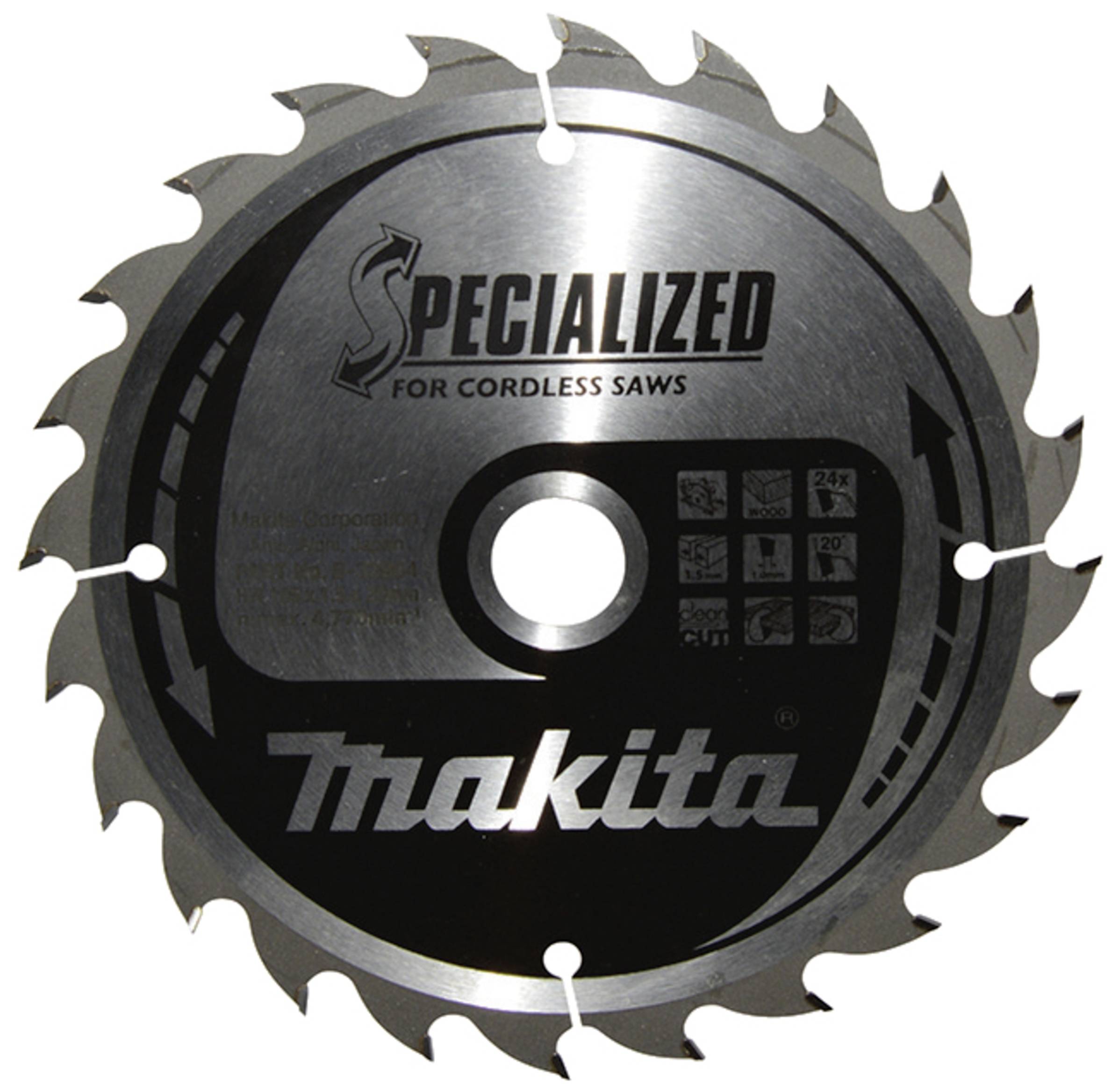 Makita SPECIALIZED B-32904 Lame de scie circulaire au carbure 165 x 20 x 1 mm Nombre de dents: 24 1 pc(s)