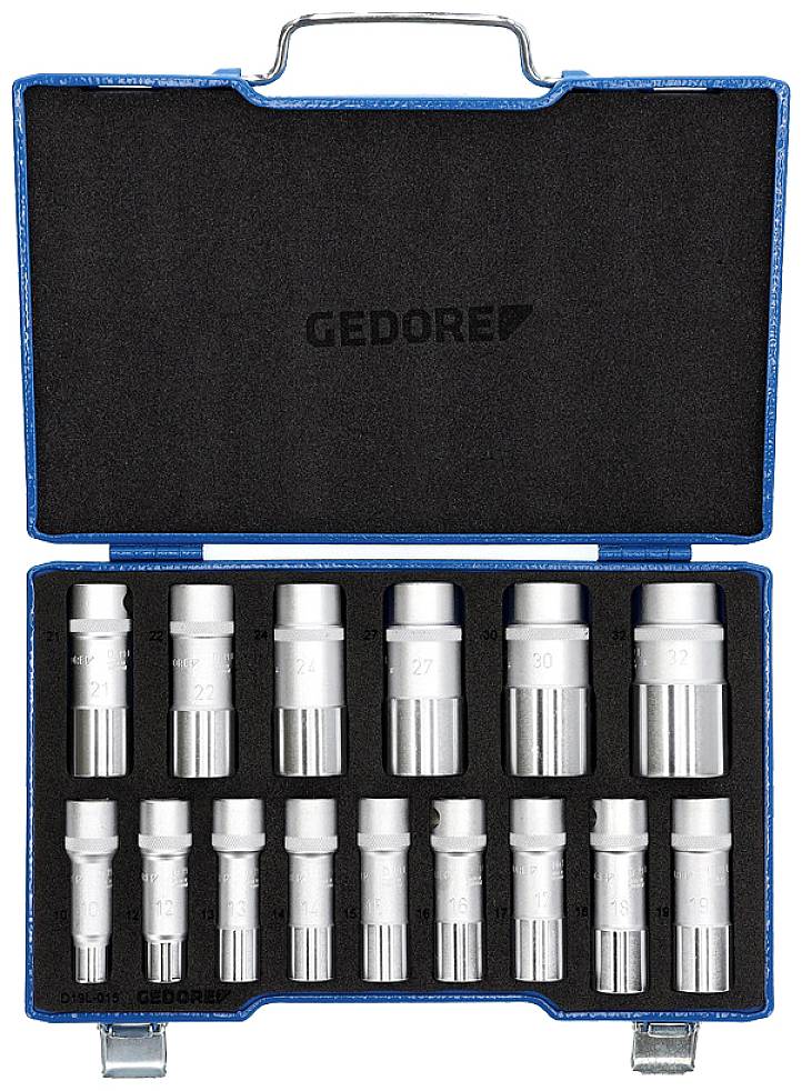 Gedore Jeu de clés à douille métrique 1/2" (12.5 mm) 15 pièces 2190214