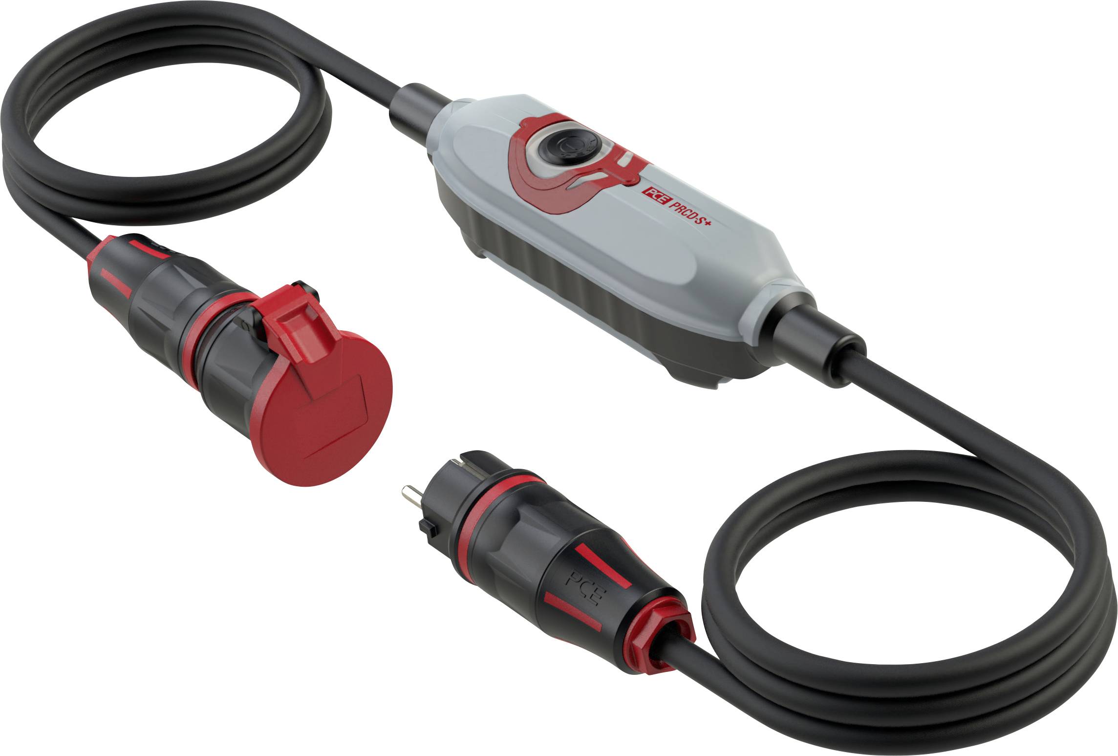 PCE 4670001 16 A 3.00 m gris, noir, rouge