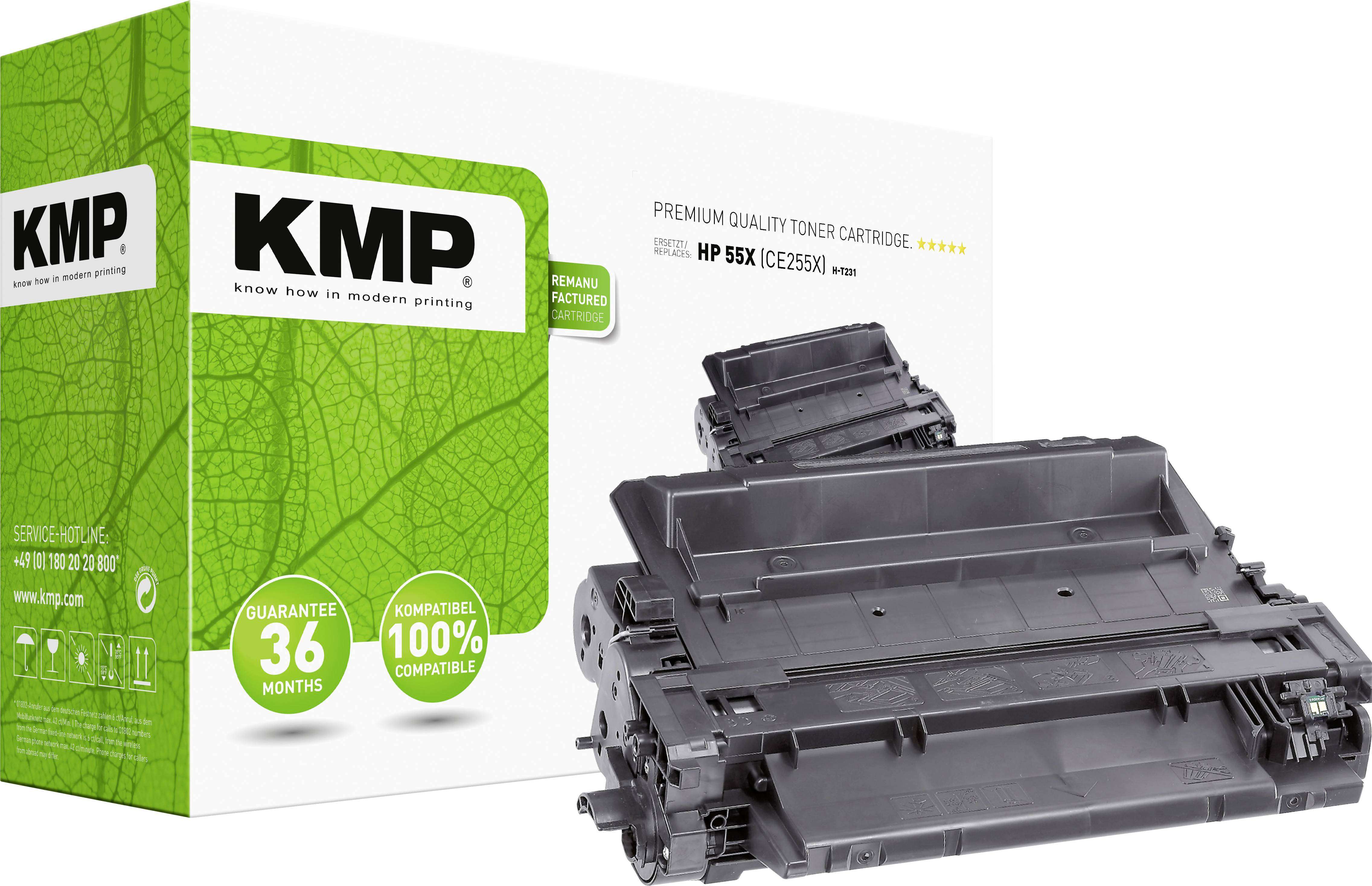 Cassette de toner compatible noir KMP 1222,8300 remplace HP 55X, CE255X 12500 pages 1 pc(s)