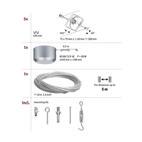 Paulmann MacII 94133 Système complet d'éclairage sur câble GU5.3 50 W LED chrome (mat) Paulmann MacII 94133 Système complet d'éclairage sur câble GU5.3 50 W LED chrome (mat)