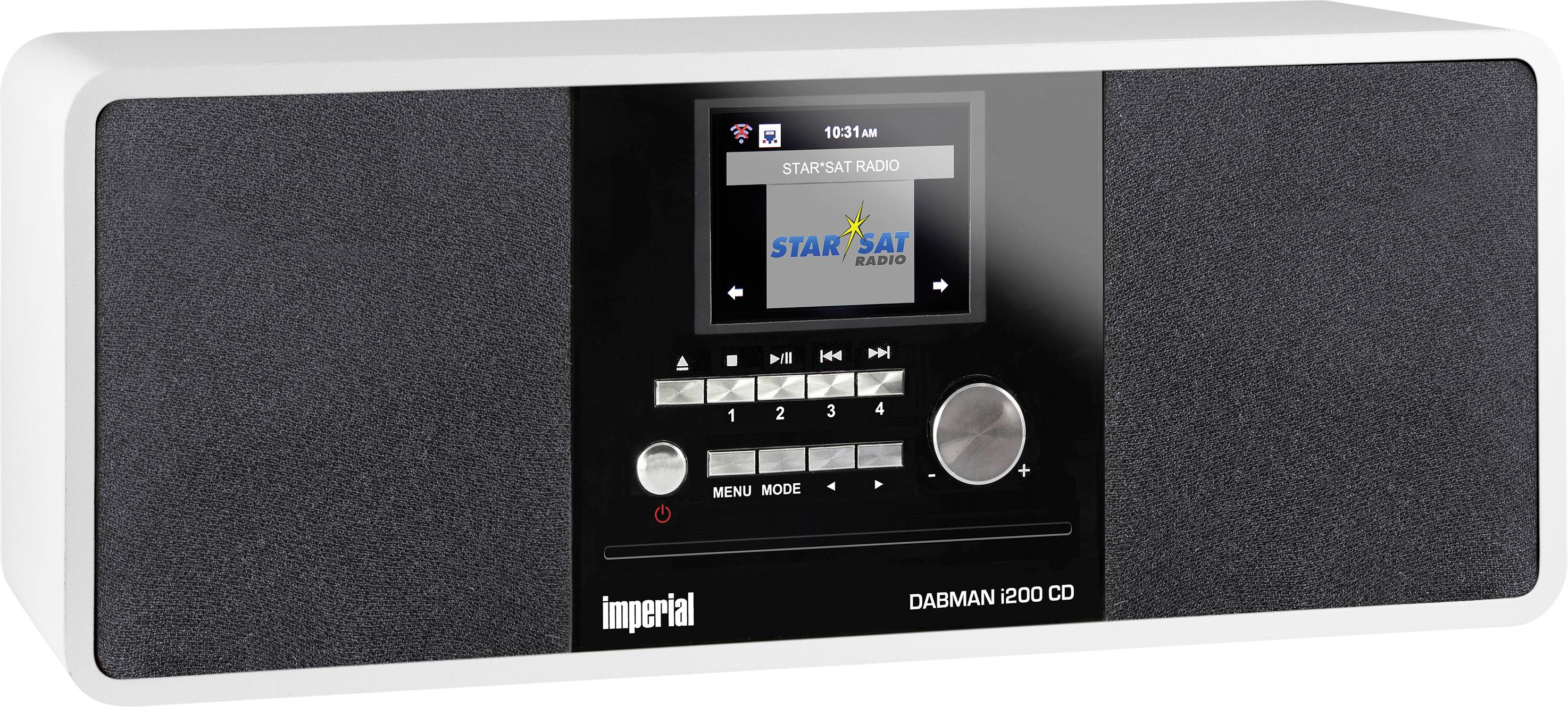 Imperial DABMAN i200CD Radio de table Internet DAB+, FM, Internet Bluetooth, DLNA, WiFi, AUX, radio internet compatible DLNA blanc