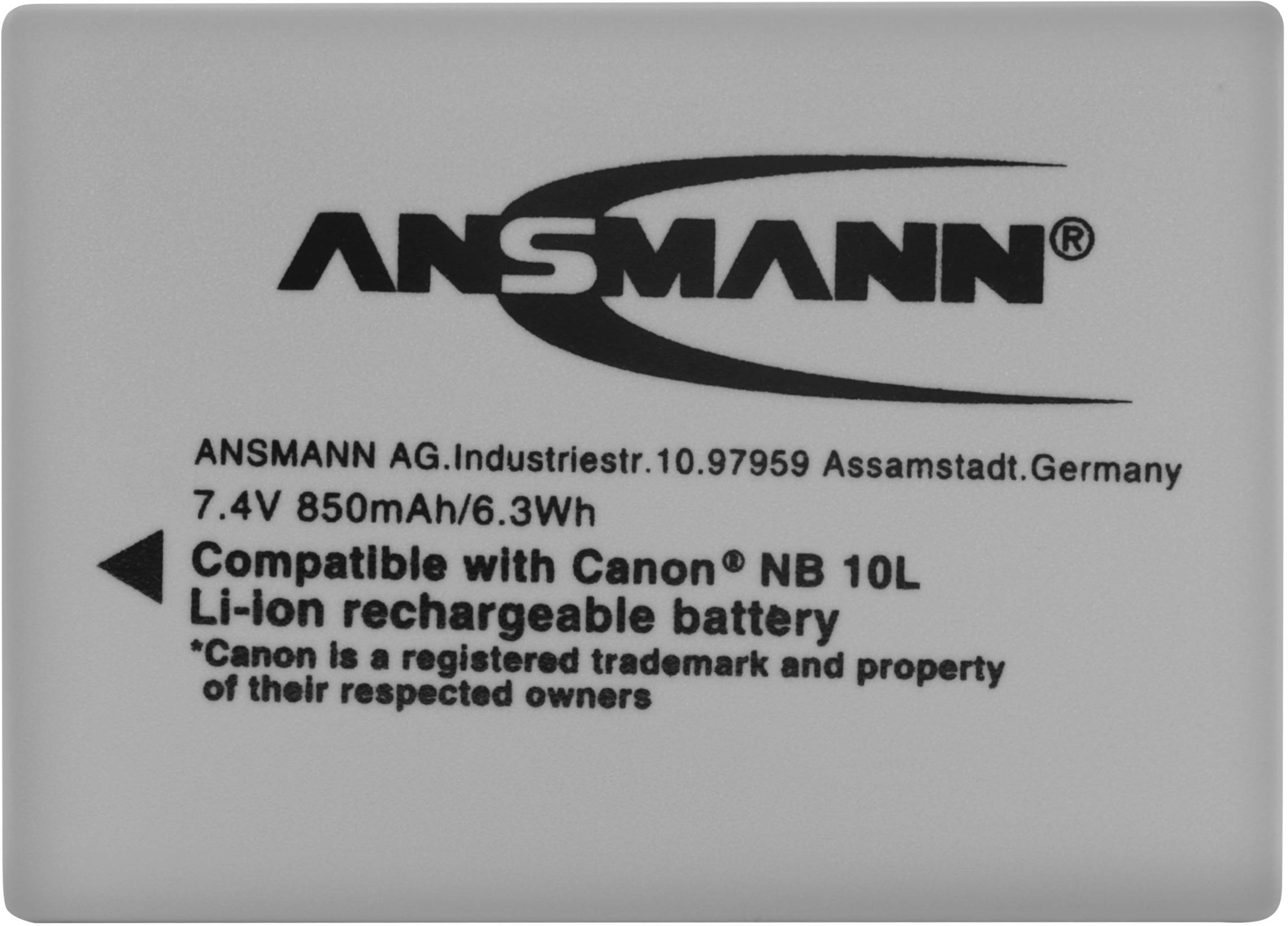 Ansmann A-Can NB 10L Batterie pour appareil photo Remplace l'accu d'origine NB-10L 7.4 V 850 mAh