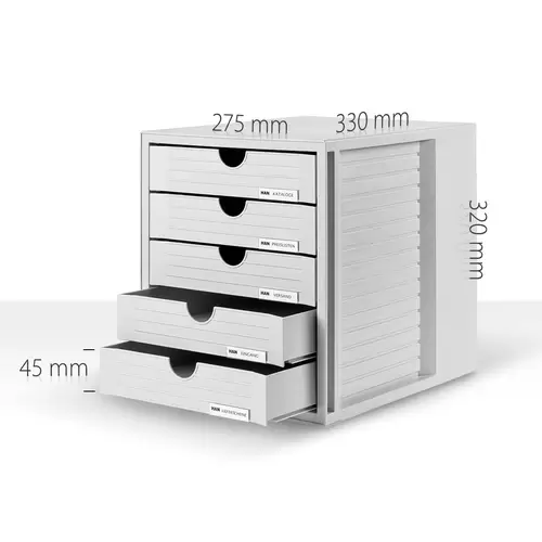 Caisson à tiroirs HAN Systembox 1450-13 noir DIN A4, DIN C4 Nombre de tiroirs: 5 Caisson à tiroirs HAN Systembox 1450-13 noir DIN A4, DIN C4 Nombre de tiroirs: 5
