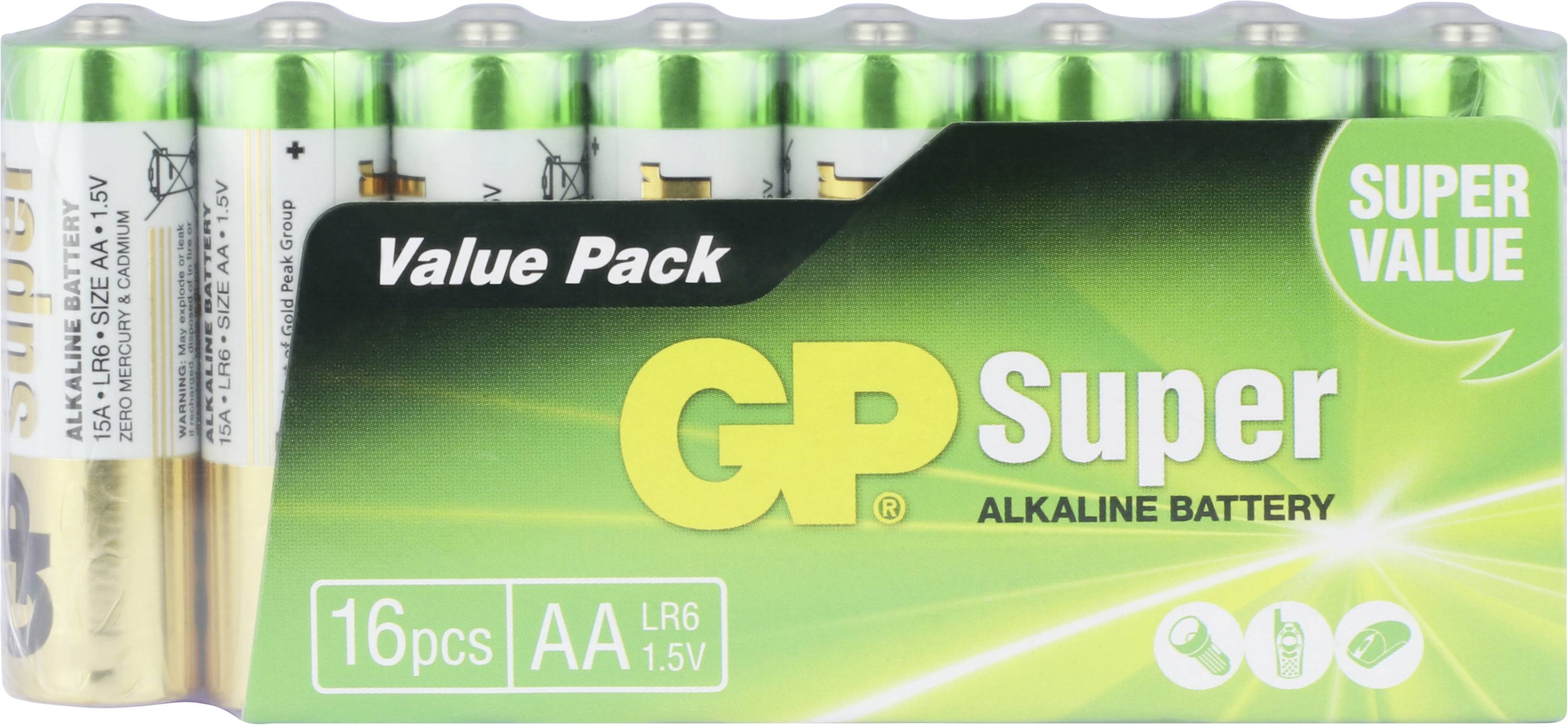 GP Batteries Super Pile LR6 (AA) alcaline(s) 1.5 V 16 pc(s)