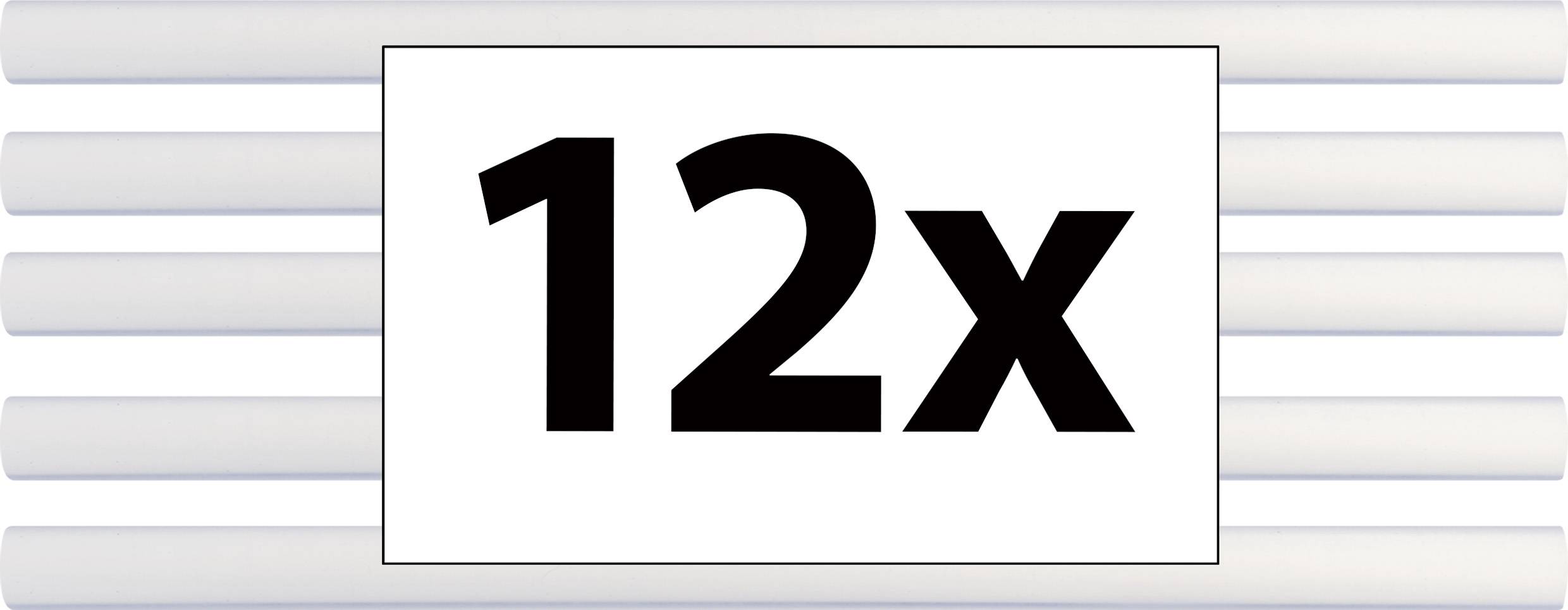 '12x' en grands caractères noirs sur fond blanc, entouré de six bandes blanches parallèles en arrière-plan.