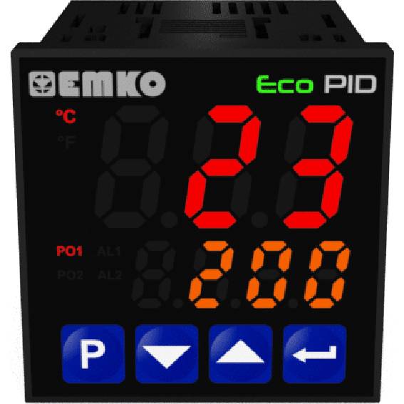 Emko ecoPID.4.6.2R.S.0 Régulateur de température Pt100, J, K, R, S, T, L -199 à +999 °C Relais 5 A, SSR (L x l x H) 90 x 48 x 48