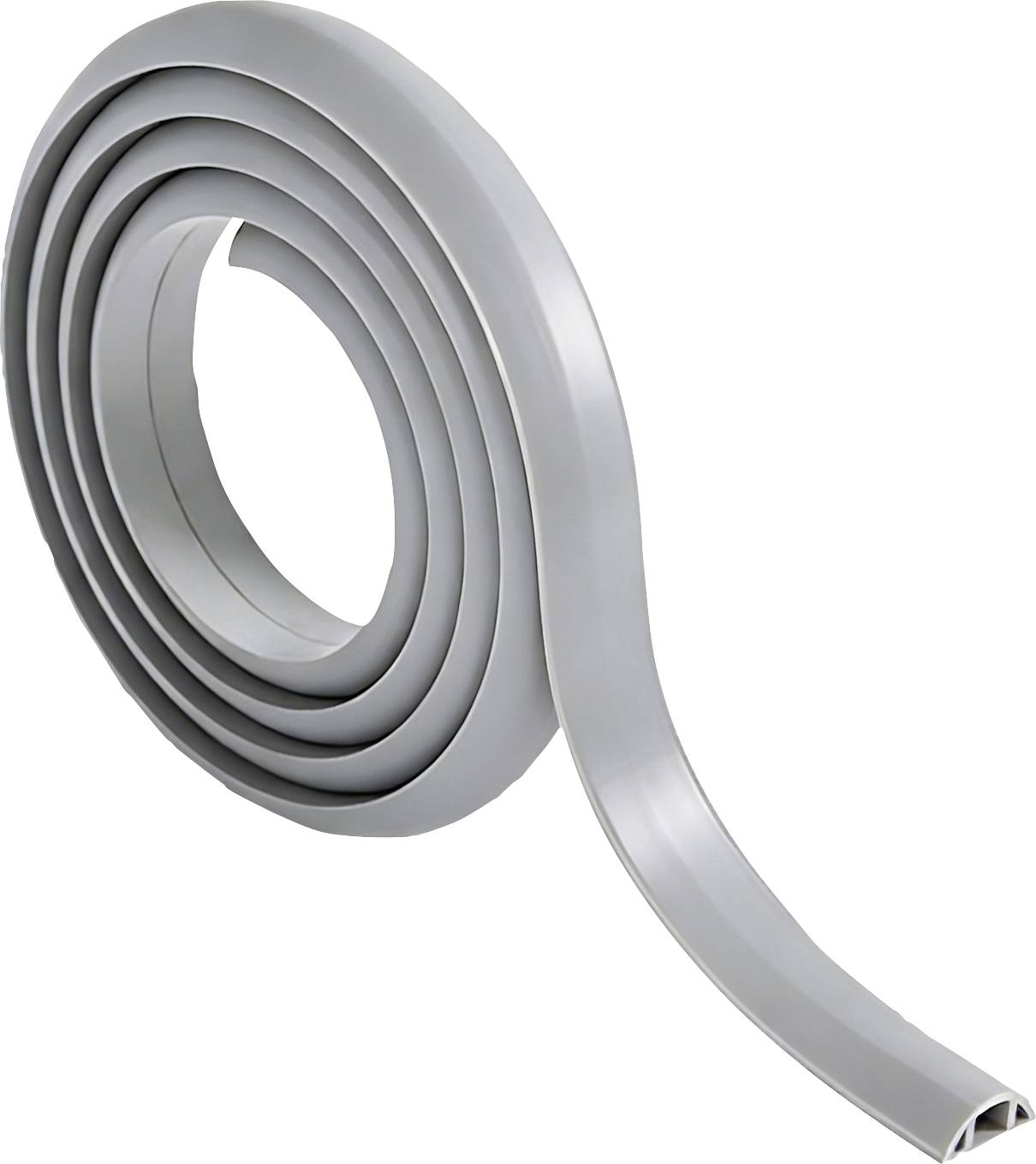 Une bande enroulée de matériau d'étanchéité gris, possiblement utilisée pour l'étanchéification des portes ou des fenêtres, affichant sa conception flexible et durable.