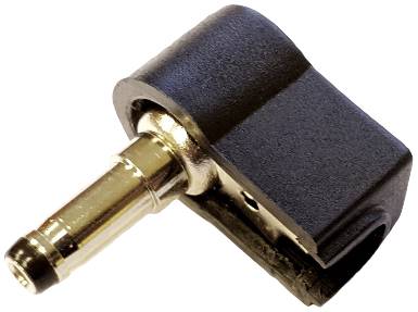 Adaptateur d'angle noir avec jack stéréo 3,5 mm, adapté pour connecter des câbles audio afin d'économiser de l'espace ou d'atteindre des endroits difficiles d'accès.