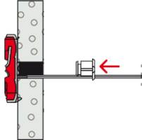 Diagramm, das ein mechanisches Bauteil zeigt, mit einem roten Pfeil, der auf ein zylindrisches Teil verweist, das mit einer Stange verbunden ist.