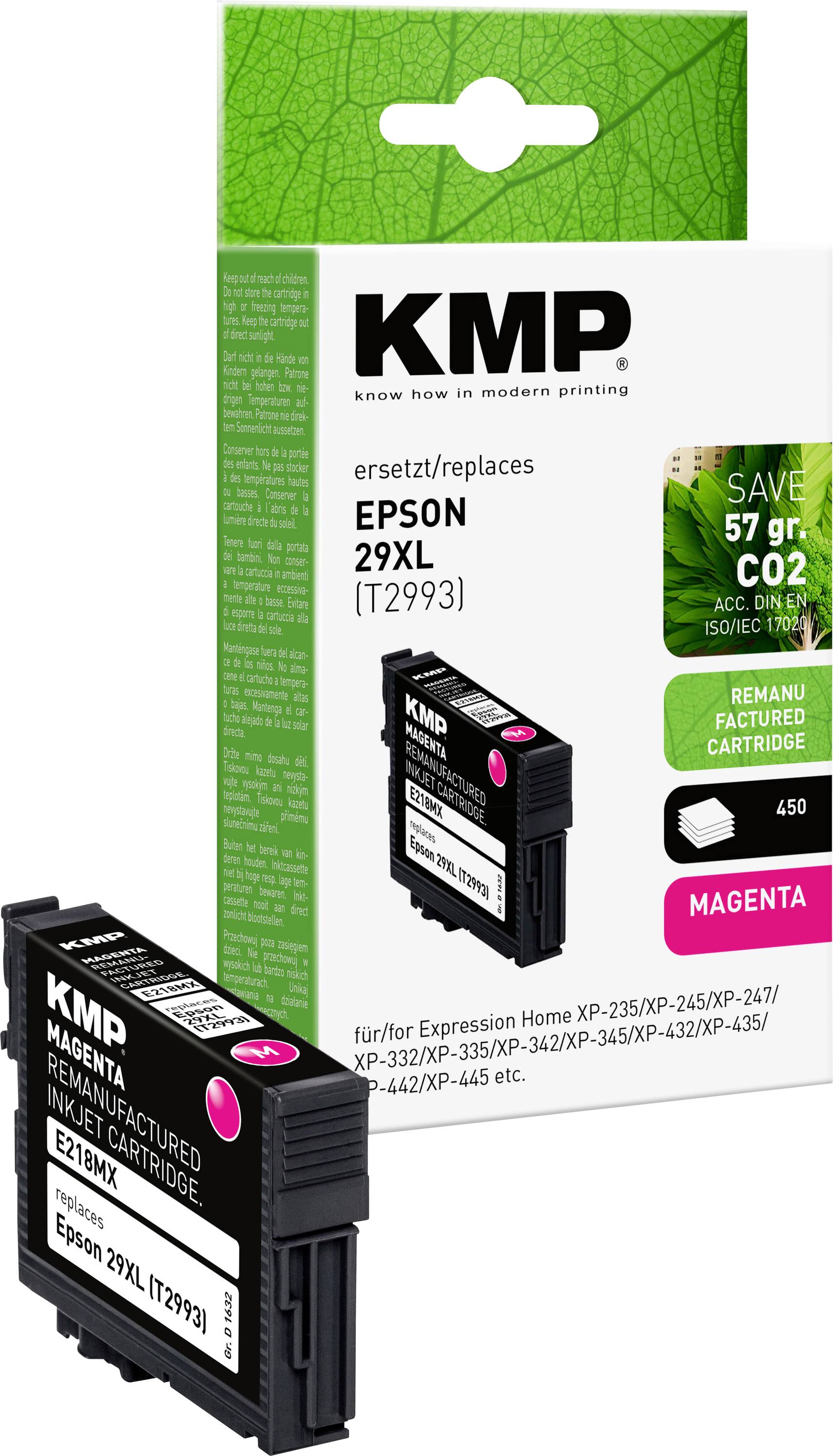 KMP Encre remplace Epson 29XL, T2993 compatible magenta E218MX 1632,4006