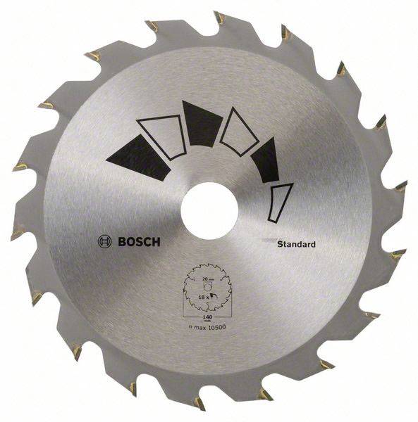Lame de scie circulaire Bosch au design standard, avec indications : '185 mm', '24 WZ', 'max 10500' tr/min. Nom de marque et symbole visibles.