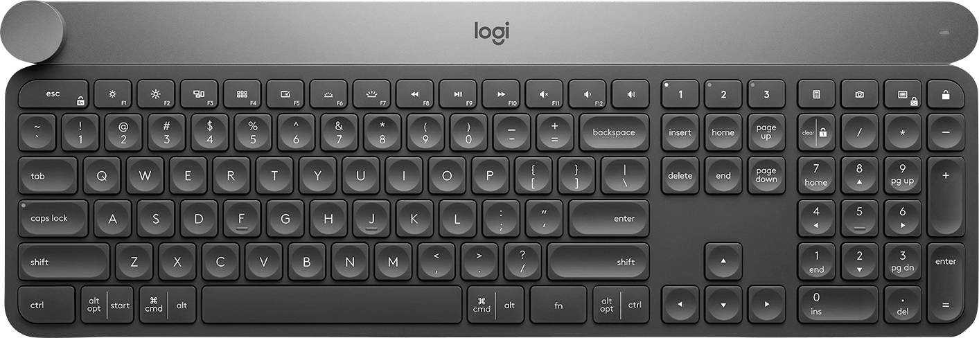 Logitech Craft Advanced USB, radio, Bluetooth Clavier allemand, QWERTZ noir éclairé