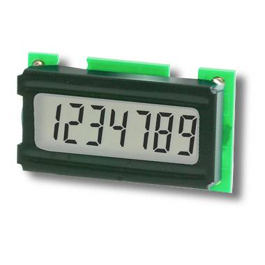 Affichage numérique noir sur circuit imprimé vert affichant « 1234789 » avec des chiffres à sept segments.
