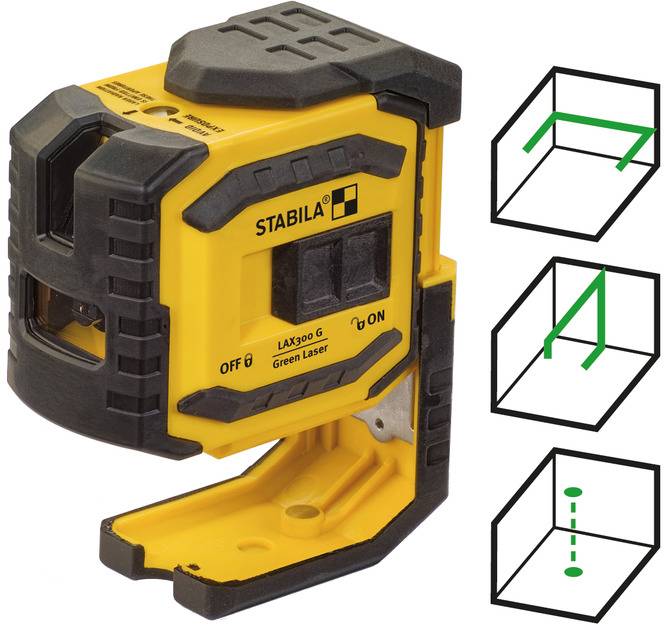Stabila LAX 300 G, 4-pcs Laser en croix autonivelant Portée (max.): 30 m