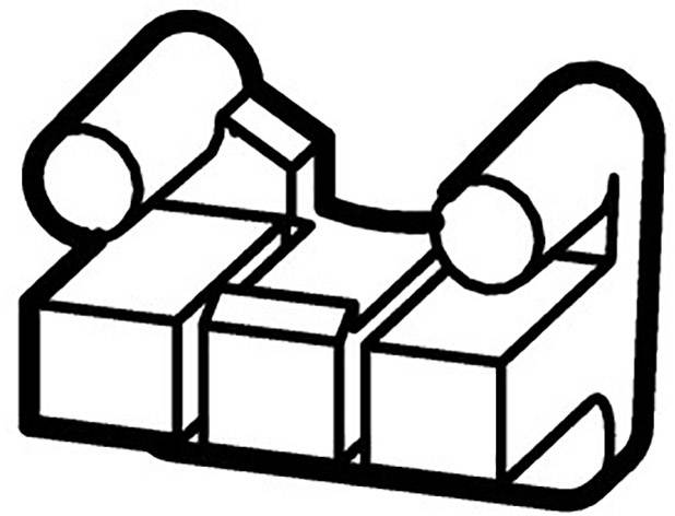 Dessin isométrique d'une pièce mécanique, composée de deux éléments cylindriques en haut et d'un socle à plusieurs arêtes en bas.