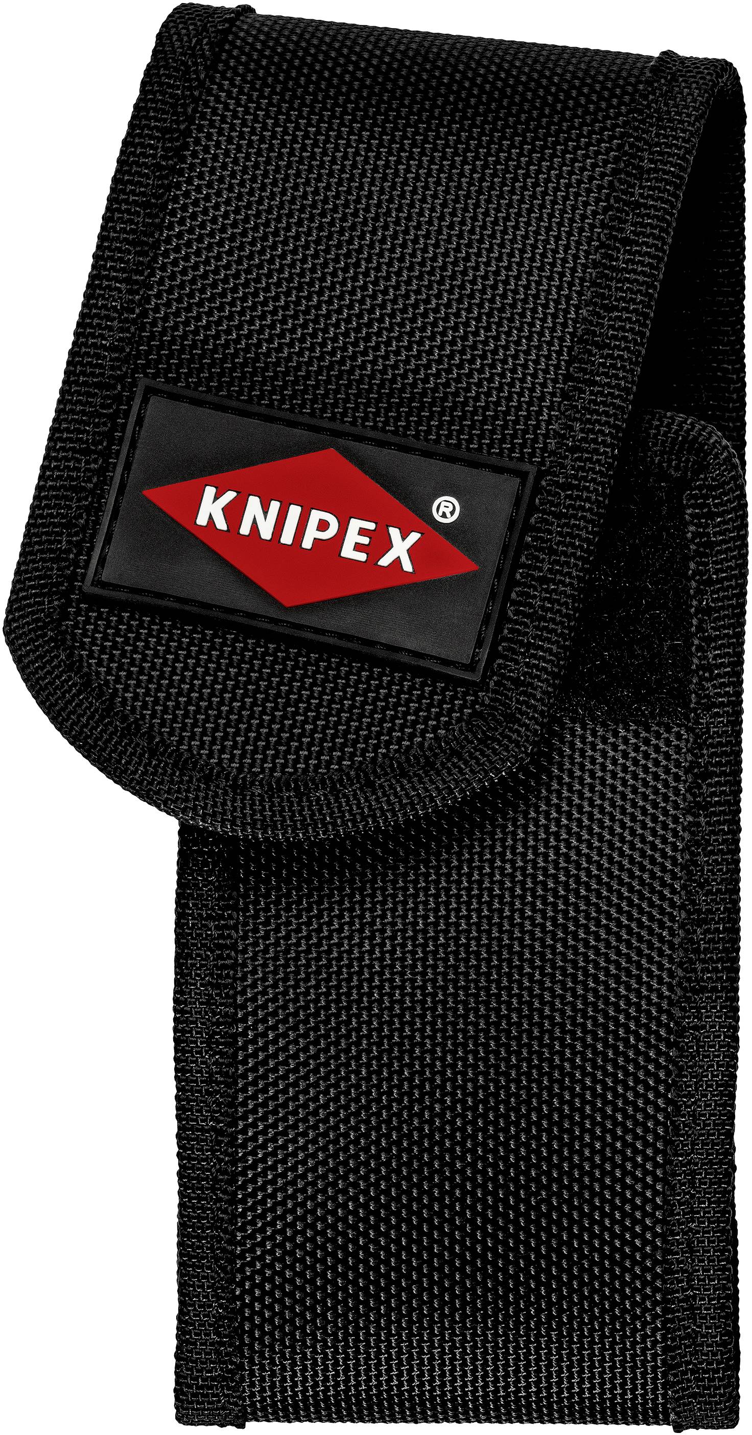 Sac à outils noir avec le logo rouge 'Knipex' sur le rabat, adapté pour ranger des pinces et autres outils manuels.